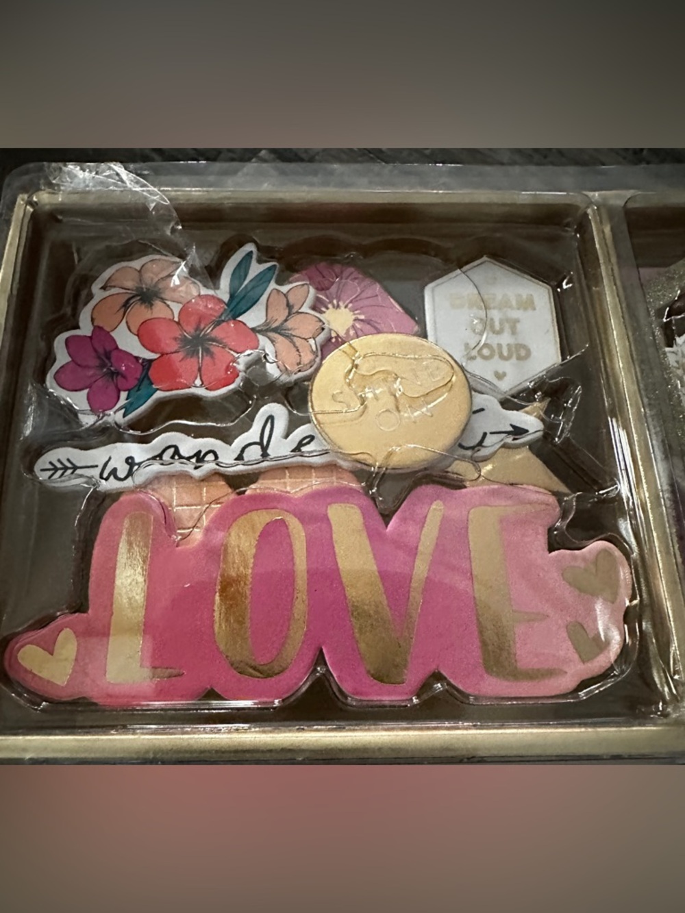 Scrapbook Set..”Do All Things With Love' Notebook + Stickers/Accessory Set - Picture 2 of 6